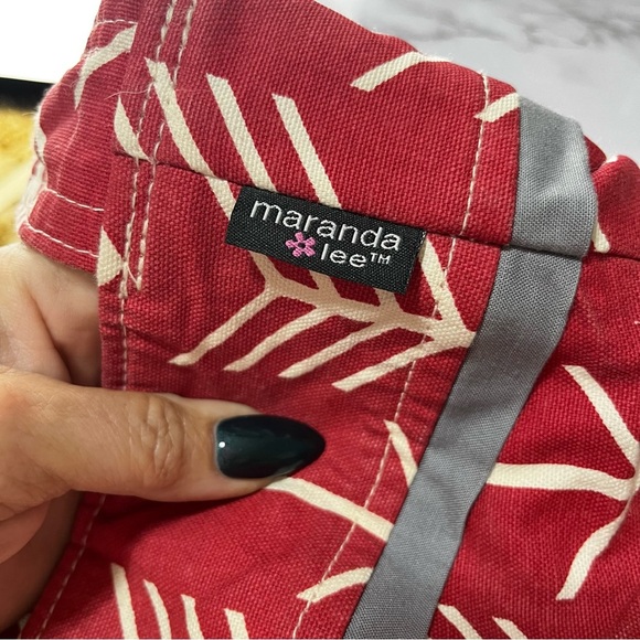 MARANDA‎ LEE Red White Printed Tote Bag Diaper Bag Carry All Canvas Over Sized - Picture 12 of 12